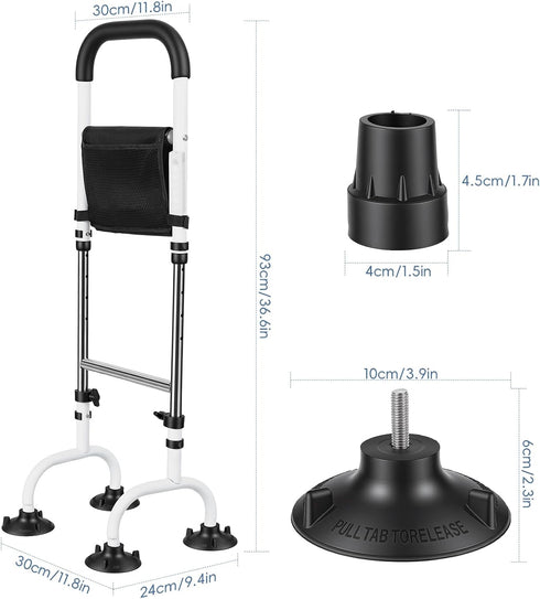YOXIER 5 36'', 5lbs, 350lbs Canes for Men, Bed Rails for Seniors, Height Adjustments Canes for Seniors, Couch Stand