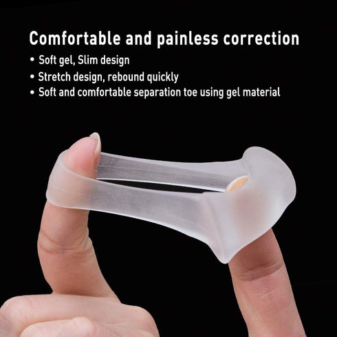 Welnove 10 Pack Toe Separators Gel Toe Spacers for Bunions, Overlapping Toes, and Pain Relief Pads - Clear
