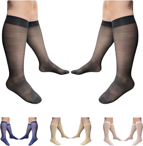 HealthyNees Closed Toe 8-15 mmHg Sheer Compression Leg Ultra Thin 2 Pairs Socks