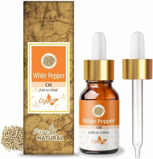 Crysalis 100% Pure White Pepper Oil | Natural Undiluted Essential Oil - 15ml with Dropper