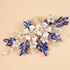 Kercisbeauty Flower Hair Comb for Women and Girls, Wedding Bridal Crystal Hair Piece in Blue