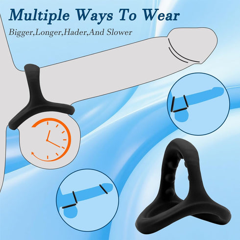 Set 7 Silicone Cock Rings for Men - Erection Enhancer in Sizes