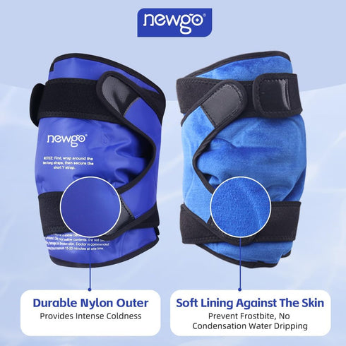 NEWGO Ice Pack for Knee Replacement Surgery, Reusable Gel Cold Pack Wrap for Knee Injuries, Pain Relief, Swelling