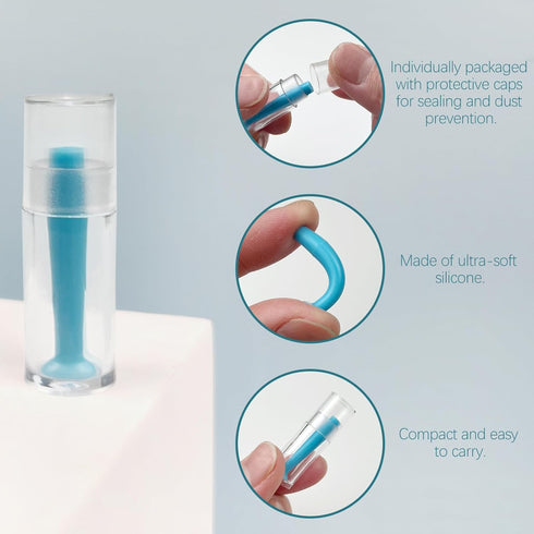 Zoolinn 12-Pack Silicone Hard Contact Lens Remover Tools Hard Scleral Lens Applicator with Suction Cup Grip(Blue)