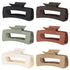 Sisiaipu 6 Pcs 4 Inch Big Hair Claw Clips for Women, Nonslip Square Rectangle Acrylic Banana Jaw Clips - Brown