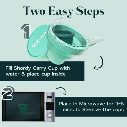 SHORDY Menstrual Cups Sterilizer Case Collapsible Silicone Microwave Steamer & Cleaner to Boil, Sterilize & Store