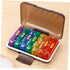IMIKEYA Weekly Pill Organizer Box Portable Daily Medicine Storage Case with Colorful Black Shell, Reminder, Compact