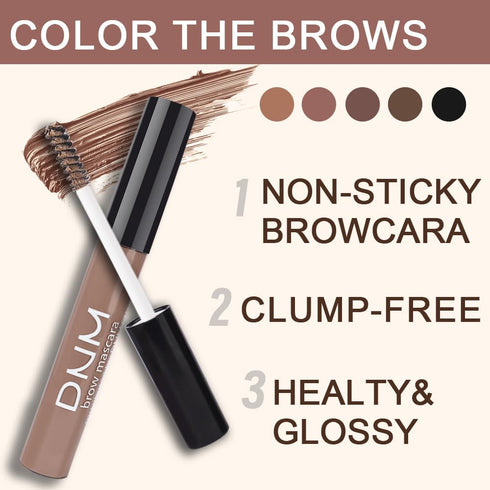 Kaely Eyebrow Gel Waterproof, Longwear Tinted Eye Brow Mascara, Vegan Cosmetics, 02 Chocolate