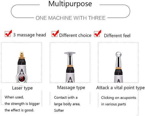 Electronic Acupuncture Pen - 3-in-1 Meridian Energy Pen for Pain Relief Therapy