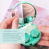 Contact Lens Case, Bling Constellations Travel Kit with Tweezers, Remover Tool, Mirror & Solution Bottle (Green)