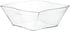PLASTICPRO Disposable Elegant Wave Design Square Plastic Clear Serving Bowls, Large Size, Pack of 4