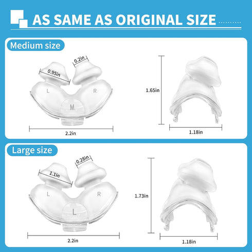 P10, 3 Packs Replacement Nasal Pillows for ResMed Airfit Ultra-Soft Silicone, Gentle Fit, Comfortable Seal, Replacement