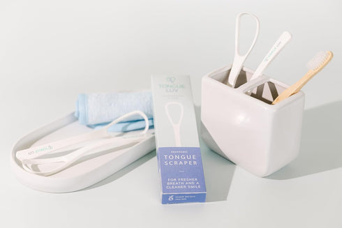 Ergonomic Tongue Scraper - Dentist-Developed Tongue Cleaner for Adults, Gentle Stylish Oral Care