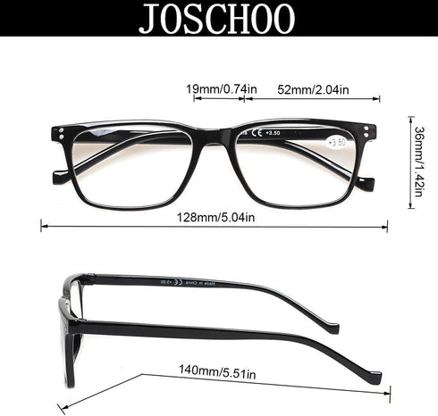 JOSCHOO 5 Pack Reading Glasses for Men Women, Spring Hinges Comfortable Glasses (5 Mix 1 Gray Lens, 2.75) Medium