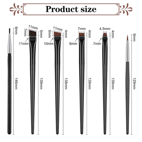 30 Pcs Eyeliner Brush Set, Gel Angled Eye Liner Brush, Fine Flat Slanted Eyebrow Brushes for Women Girls