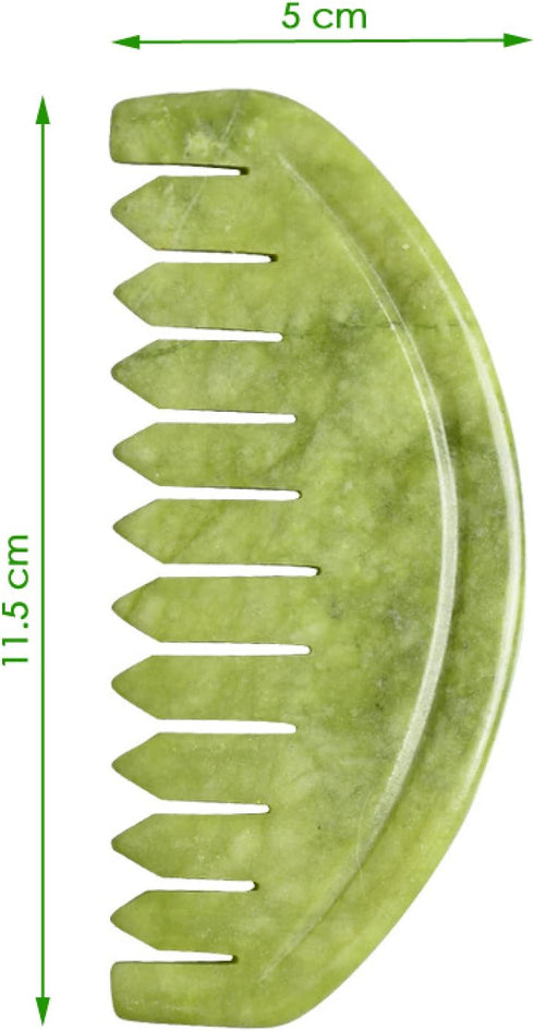 MYMEO Jade Massage Comb Face Gua Sha Massager Natural Stone Gouache Scraper Head Neck Back Leg Skin Care Tool