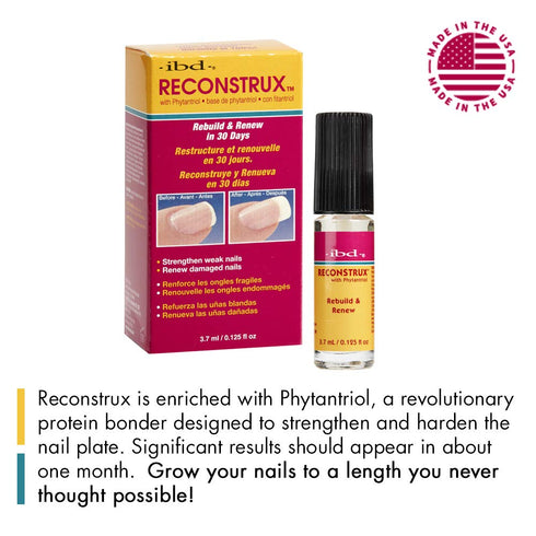 IBD Reconstrux Nail Repair Treatment - Nail Strengthener for Weak & Damaged Nails, 0.125 fl oz, 2 Pack