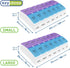Ezy Dose Weekly AM/PM Pill Organizer, 7-Day Vitamin Box, Small Pop-out Compartments, Blue and Purple Lids