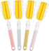 INVODA 4PCS Bottle Brush, Long Handle Cup Cleaner Brush Sponge, Detachable Handle for Baby Bottle Dishwashing