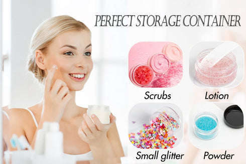 ZEJIA 3 Gram Sample Containers with Lids, 100 Count Tiny Sample Jars, 3ML Makeup Cosmetic Containers for Lip Balms,