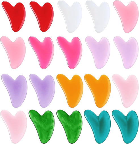 Ubamdom 20 Pcs Gua Sha Facial Tool Resin Gua Sha Massage Tool Heart