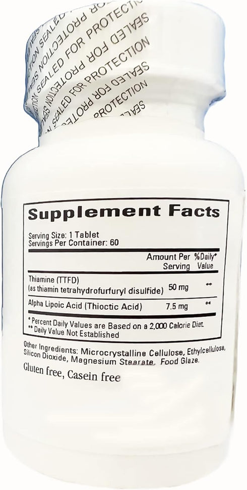 Cardiovascular Research Lipothiamine B Supplement - Vitamin B1 with Alpha Lipoic Acid - 120 Tablets (2 X 60 Count)