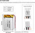EEMB Lithium Polymer Battery 3.7V 250mAh 502030 Lipo Rechargeable Battery Pack with JST 2.0mm Connector