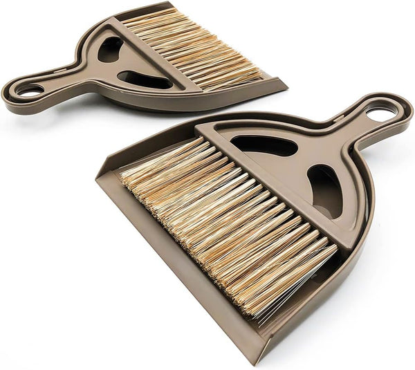 Small Broom and Dustpan Set, Mini Dustpan and Brush for Home, Camping, Pets, Dorm (2pcs)