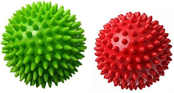 Therapist's Choice Pack of 2 Spiky Massage Balls, Hard & Soft Combo, Stress Reflexology,