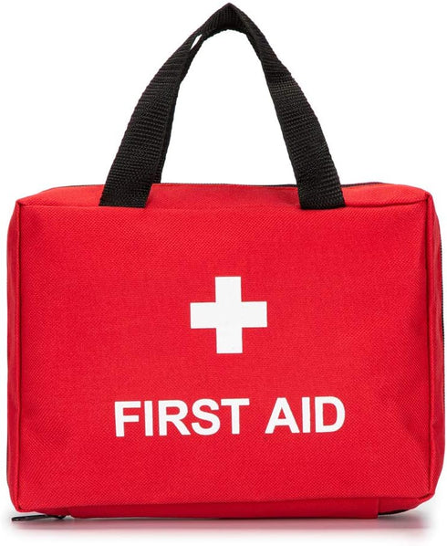 Jipemtra Red First Aid Bag Empty Travel Rescue Pouch First Responder Storage Medicine Emergency Bag for Car Home Office