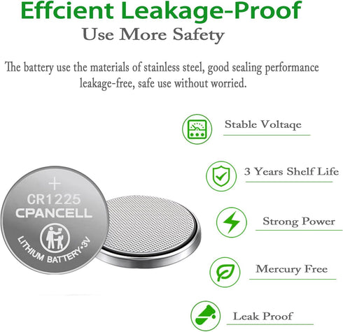 CR1225 Lithium Batteries 3V High Capacity Battery (5 Count)