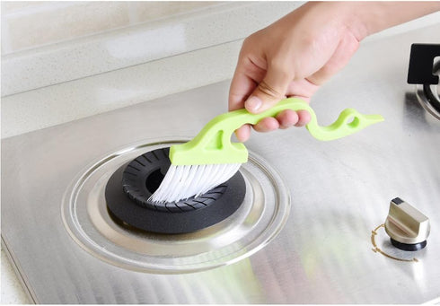 Trycooling Hand-held Groove Gap Cleaning Tools - Kitchen Cleaning Brushes (Random Color-Blue, Green, Pink)