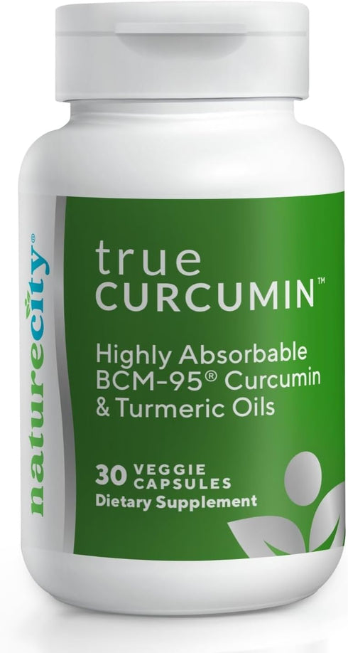 NatureCity True-Curcumin Turmeric Supplement | 500mg Curcuma Capsules | Non-GMO Vitamin Supplements | Supports Joints