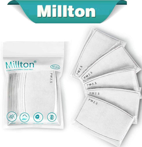 50 PCS PM 2.5 Filters, Activated Carbon Replaceable Filters (50 pcs)
