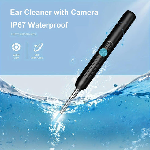 RSRNKXC 1080P 6 Lights,IP67 8 Ear Wax Removal Kit,Earwax Removal Tools with HD Camera and LED Waterproof,Multi-Purpose