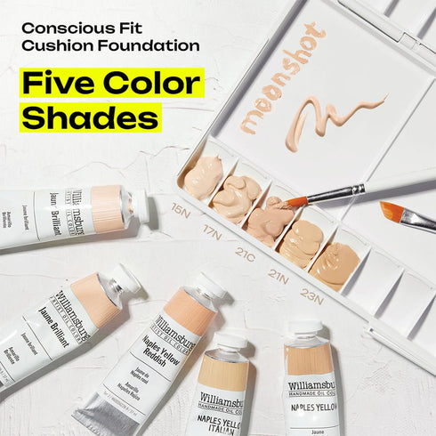 MOONSHOT KOREA Conscious Fit Cushion Foundation, Medium Coverage, Long-Lasting, Vegan & Cruelty-Free (15N Cosmic Cream)