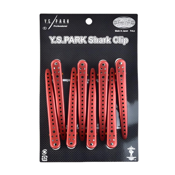 YS Park Shark Clips, Red Metal, 8pcs