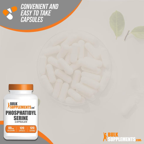 Phosphatidylserine Capsules by BulkSupplements.com - 60mg per Capsule, Gluten Free - 120 Capsules (1 Pack)