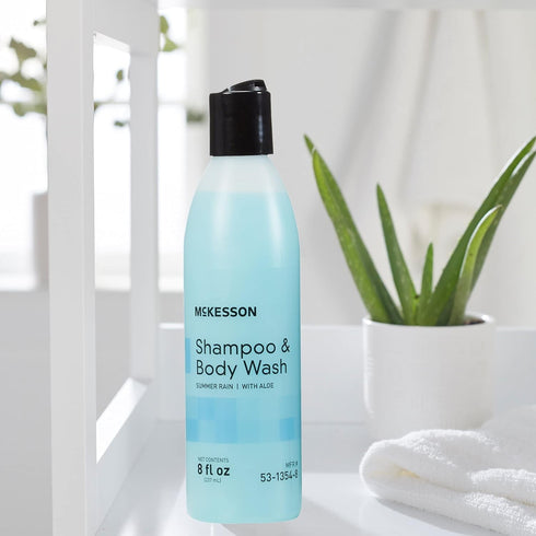 McKesson Body Wash and Shampoo with Aloe, Summer Rain Scent, 8 oz, 1 Count
