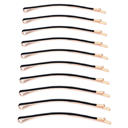 Yishenyishi Pack of 10 Curved Jumbo Bobby Pins, Hair Clips (Black-10pcs)