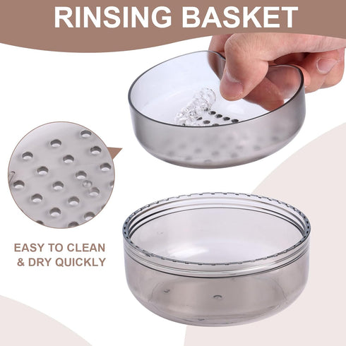Double Layer Portable Retainer Case, 2 In 1 Multifunctional Cleaner for Orthodontic Retainers, Aligners, Night-Guard