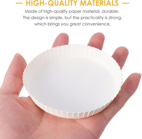 100Pcs Disposable Paper Cup Cover, Recycled Hot Cup Lid for Tea Coffee Mug, Stackable for Cafe Hotel