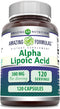 Amazing Formulas Alpha Lipoic Acid 300 Mg Capsules, 120, Non-GMO, Gluten-Free, Made in USA