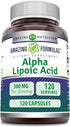 Amazing Formulas Alpha Lipoic Acid 300 Mg Capsules, 120, Non-GMO, Gluten-Free, Made in USA