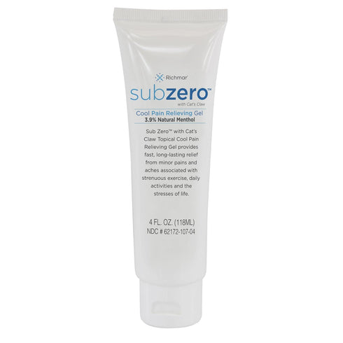 Cooling Pain Relief Gel, 4oz Tube, Sub Zero for Joint and Nerve Pain