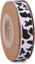 4 Rolls Cow Print Grosgrain Ribbon, 20 Yards Animal Print Ribbons for DIY Crafts, Gift Wrapping, Decoration