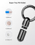 TISUR Tiny Keychain Pill Holder, Waterproof Titanium Pill Case for Travel Purse Pocket, Mini Organizer Black