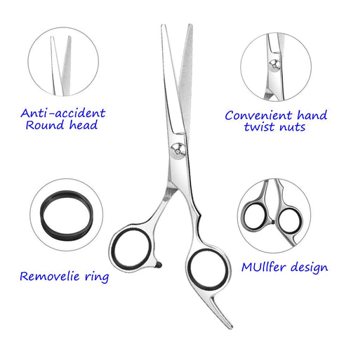 Professional Hair Cutting Scissors/Shears - 6.5-Inches Stainless Steel Haircut Scissor for Home Salon, Barber Use