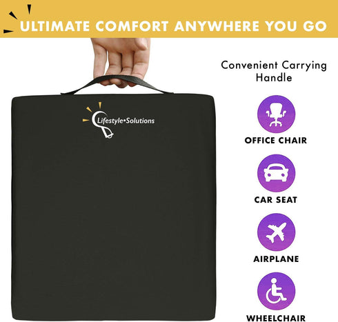 Tailbone (20" 16" 3") Lifestyle Wheelchair Cushion, Waterproof Orthopedic Gel Seat Pad for Back Support,Coccyx