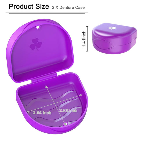 Retainer Case Denture Case: BVN Orthodontic Dental Case, Slim Braces Case, Mouth Guard Case, Denture Box, Teeth Aligner Case, Night Guard Case Container Storage Holder Purple.